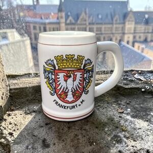 Thewalt Frankfurt 0.5L Beer Stein, Coat Of Arms Design Stoneware, Vtg Breweriana